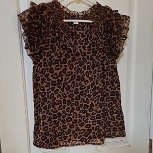 Old Navy Multicolored Ruffled Flutter Sleeve Top